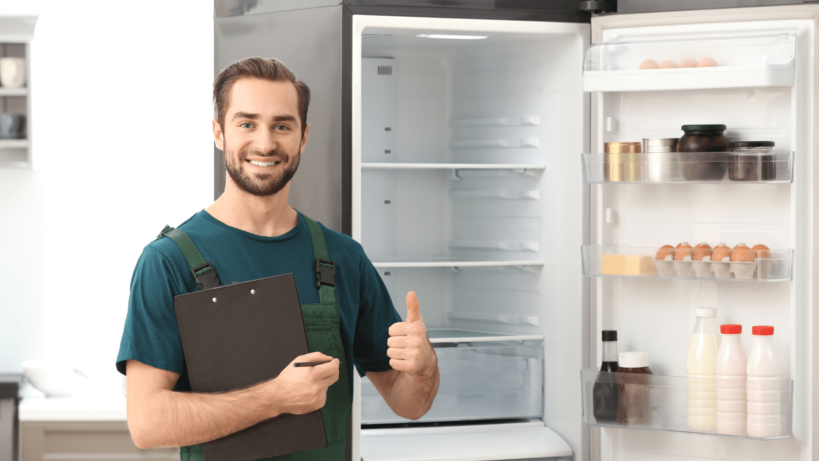 The Appliance Repair Technician In the Customer`s House 