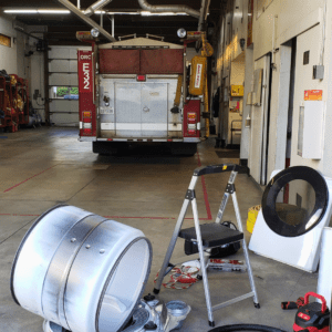 Repairing Whirlpool dryer at Fire Station in Orange County CA